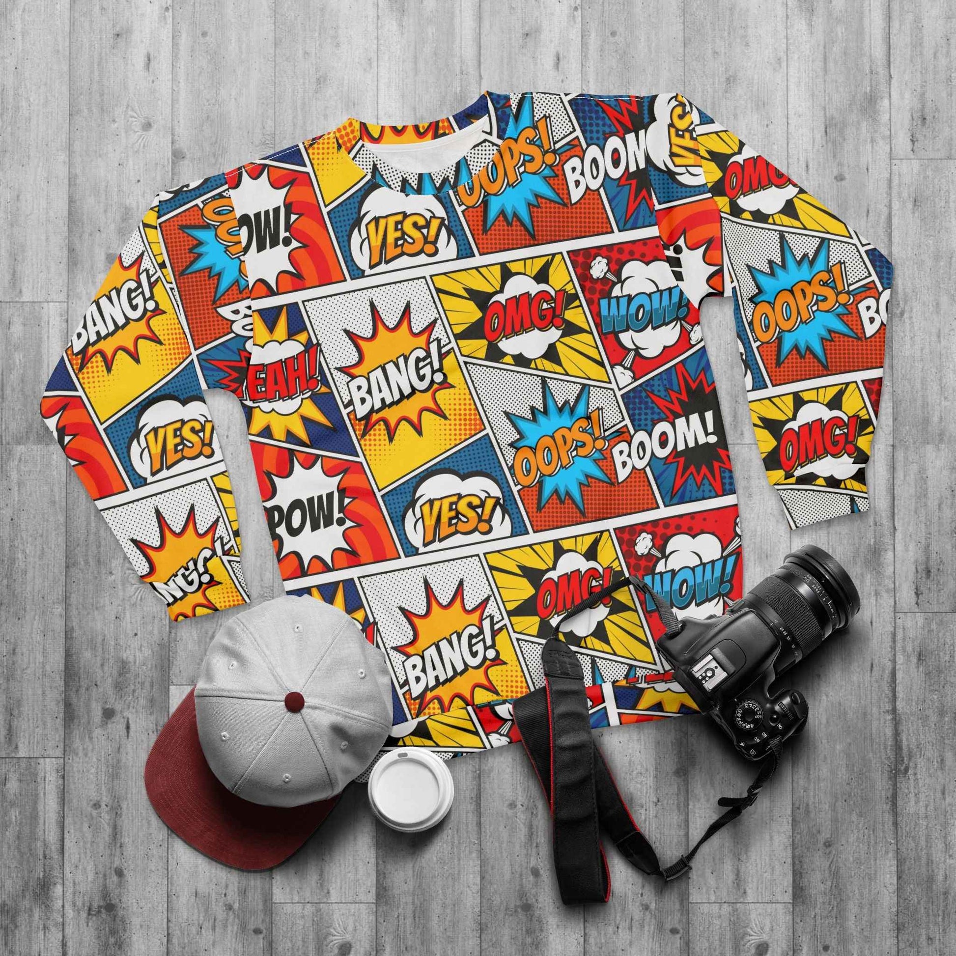 Colorful Pop Art Sweatshirt for Vibrant Comic Style Fashion