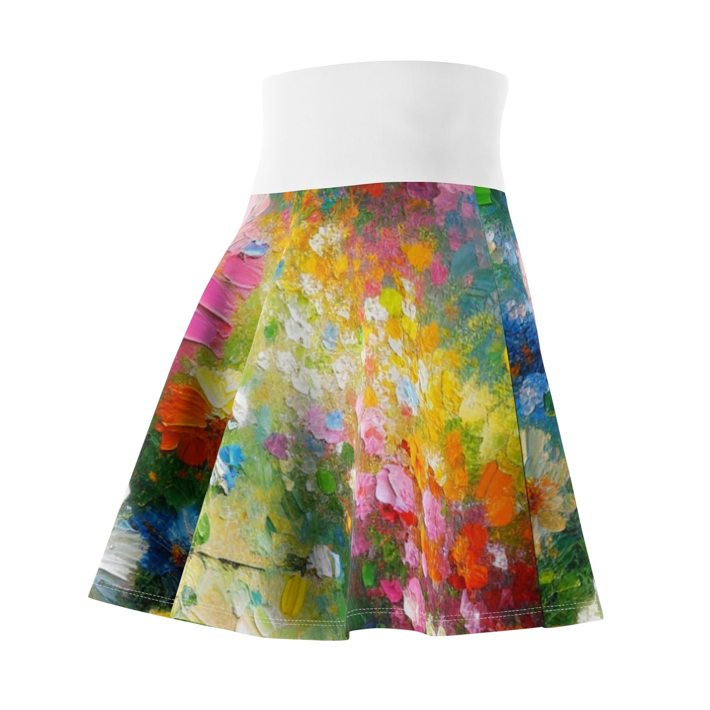 Vibrant Floral Print Skater Skirt - NestlyAura - Vibrant Floral Print Skater Skirt